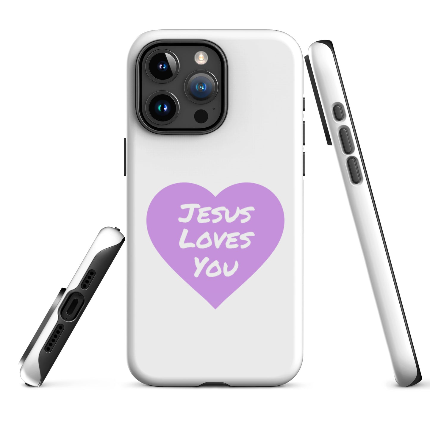 Jesus Loves You iPhone® 11 -15 Case (Purple Heart)