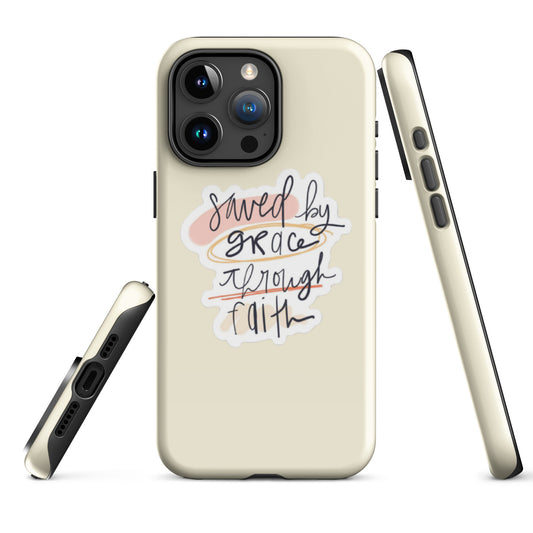 Saved By Grace Snap iPhone® 11 - 15 Case (Apricot White)